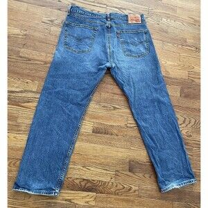 Levi's 505 Straight Leg Jeans 36x30 Medium Distressed Classic Regular Fit Denim